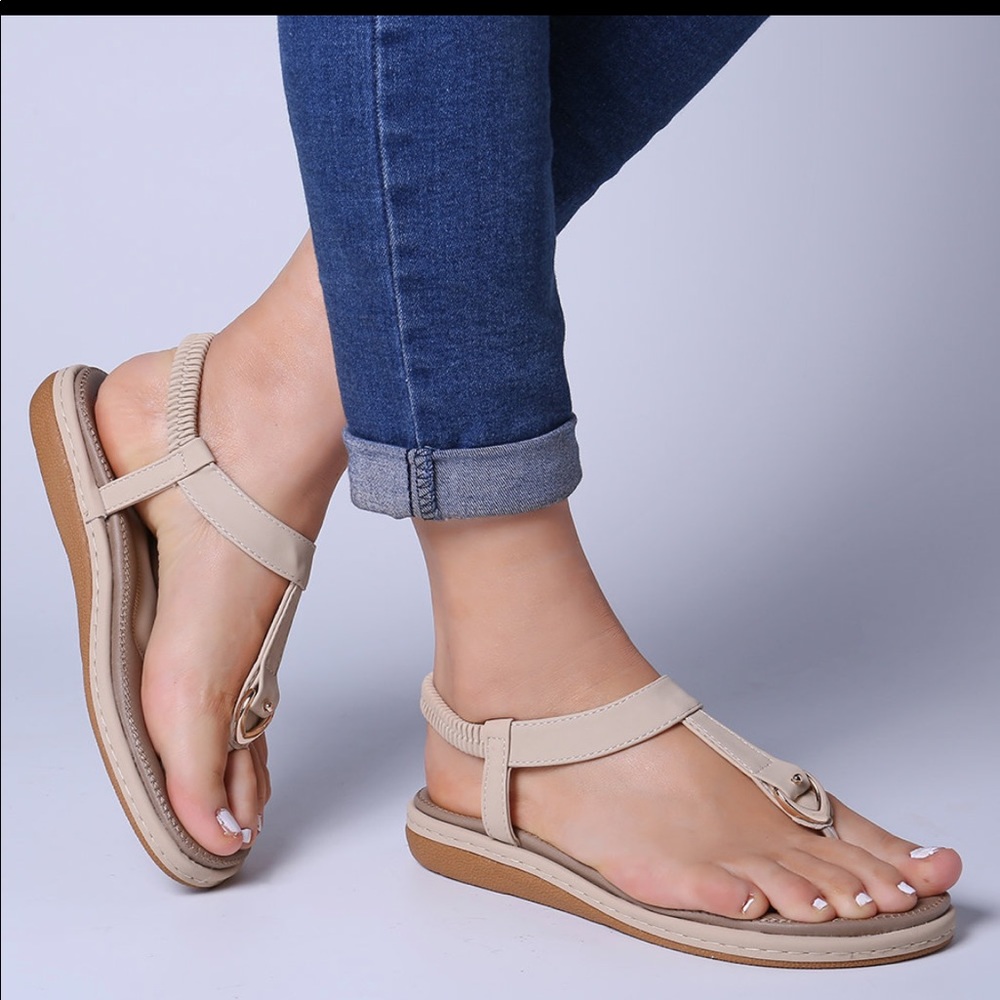 Socofy Clip Toe  Flat Sandals